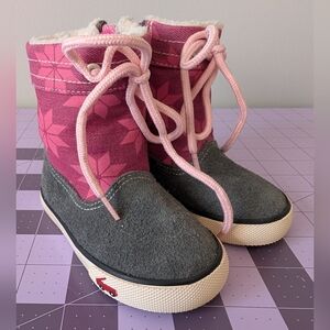 See Kai Run Lined Sneaker Boots Pink Black Fall Winter Kids Toddler Baby Size 4